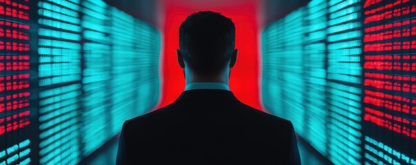 Poster - Cybersecurity threat analysis data center digital security technology hub rear view risk management insights