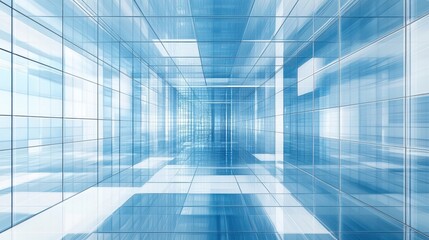 Poster - Abstract blue and white grid background with 3D graph and financial charts, symbolizing budgeting, financial analysis, and cost calculation in a business setting.