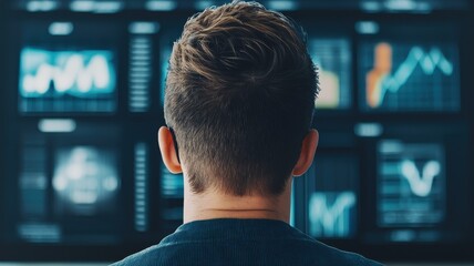Poster - Analyzing financial trends office environment data visualization technology professional viewpoint