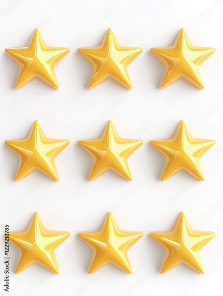 Stars Colorless 3D render set of rating stars isolated on white background. Colorless ...