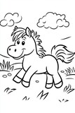 Adorable Horse Coloring Page for Kids . Children coloring page