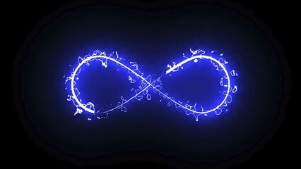 Poster - Burning infinity sign in space, modern computer generated 3D rendering background