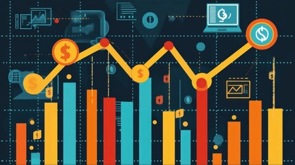 Poster - colorful graph showing the journey of business growth, with a focus on strategic investment decision