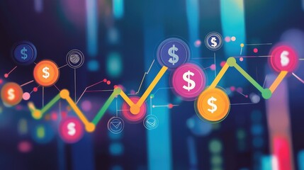 Poster - colorful graph showing the journey of business growth, with a focus on strategic investment decision
