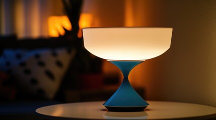 Poster - A table with a lamp placed on top