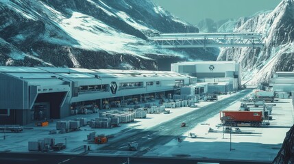 Poster - High-tech logistics center using AI for inventory management, Supply Chain Management