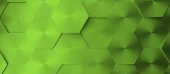 Poster - Abstract modern green honeycomb background, 3d rendering