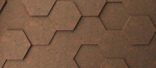 Poster - Abstract modern rusty metal honeycomb background, 3d rendering