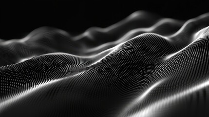 Poster - digital wave composed of dots and lines, symbolizing data flow and innovation