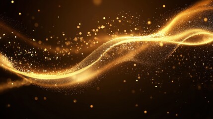 Poster - dynamic tech background with swooshing light trails and particle effects.