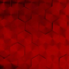 Poster - Abstract modern honeycomb background in red, 3d rendering