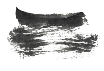 Poster - abstract brush strokes with black calligraphy ink on white rice paper
