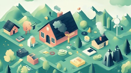 Poster - financial planning infographic illustrating effective strategies to save money, including budgeting, cutting unnecessary expenses,