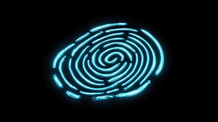 Poster - A glowing fingerprint symbol on a digital interface, representing security technology