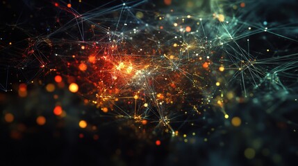 Poster - a glowing network of interconnected nodes and lines, symbolizing global connectivity