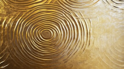 Poster - A gold background with subtle circular patterns resembling water ripples, for a calming and luxurious feel