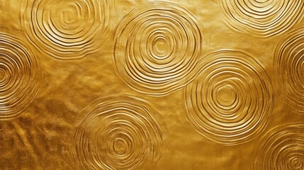 Poster - A gold background with subtle circular patterns resembling water ripples, for a calming and luxurious feel