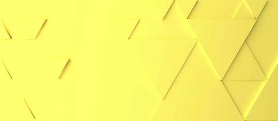 Poster - Abstract modern yellow triangle background, 3d rendering, color of the year 2021