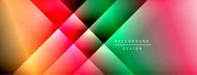 Poster - Dynamic shadow lines with gradient colors geometric background