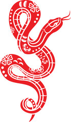 Wall Mural - chinese new year red snake zodiac sign, vector design