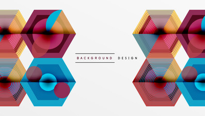Aufkleber - Hexagons design geometric abstract background