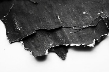 Poster - A close-up view of a small piece of black paper, ideal for use in designs where a dark background is needed