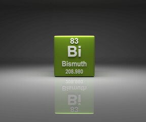 Leinwandbilder - Cube with Bismuth number 83 periodic table, 3d rendering