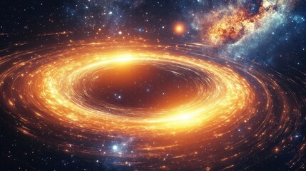 Poster - a luminous wormhole tearing through space, surrounded by glowing energy fields and distant stars.
