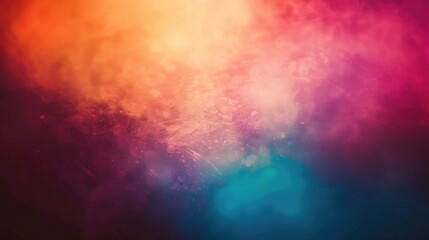 Poster - Abstract space background with orange and purple gradient and white speckles. Digital artwork for design and print. Cosmic and dreamy concept. Background image of vibrant color with glittering. AIG51.