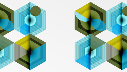 Aufkleber - Hexagons design geometric abstract background