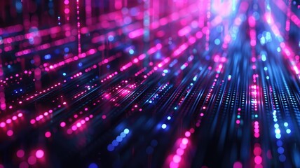 Abstract picture colorful light particle with digital technology style design connecting become dynamic of electric wave movement represent about flowing of data or structure of network system. AIG53.