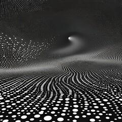 Poster - Abstract 3D sphere composed of points in a futuristic technology style. Sphere particles against a modern background with a plexus effect