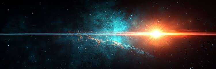 Wall Mural - glowing light effect with a starburst in a beautiful abstract rays background