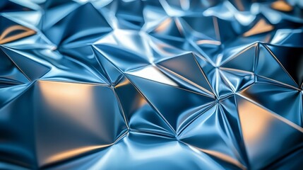 Poster - A stunning metallic surface glimmers under ambient light, showcasing sharp edges and smooth curves. The intricate patterns create a dynamic visual experience, evoking a sense of modern innovation