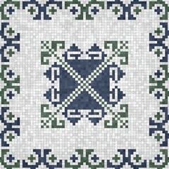 Poster - Mosaic tiles background, seamless vector pattern