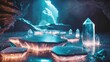 © JuliaM - Mystical Glowing Crystals in Turquoise Light