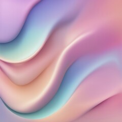 Poster - Pastel gradient abstract image with flowing shapes in shades of pink, blue, and peach, AI generated
