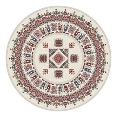 Poster - Traditional Bulgarian embroidery design element over white background