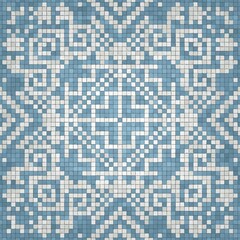 Poster - Mosaic tiles background, seamless vector pattern