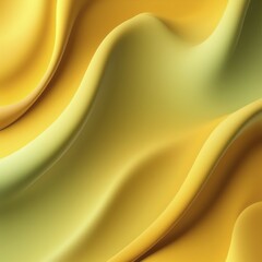 Poster - Curved waves in yellow and green forming a smooth abstract pattern, AI generated
