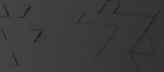 Poster - Abstract modern black triangle background, 3d rendering