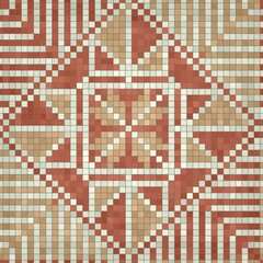 Poster - Mosaic tiles decorative background, seamless repeating vector pattern template for wallpaper, background, wood print, metal print, plastic print, glass print, decor