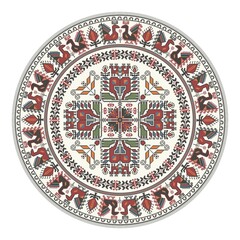 Poster - Traditional Bulgarian embroidery design element over white background