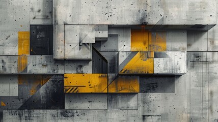 Poster - Modern abstract style concrete block and texture surface. Strong building for secure workplace or strong residence. Creative geometric pattern style of real estate for architecture design city. AIG53.