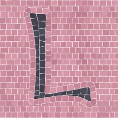 Poster - Mosaic tiles letter L. EPS 10 editable flat design vector seamless horizontal pattern