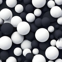Poster - Black and white minimalist wallpaper illustration in geometric shapes symbolizing fun and ease, AI generated