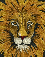 Poster - Lion mosaic, vector art illustration
