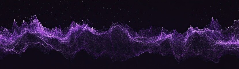Poster - Futuristic wave. Tech background. 3D big data visualization. Analytical presentation. 3D rendering
