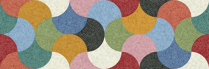 Poster - Seamless pattern with mosaic tiles, editable vector illustration