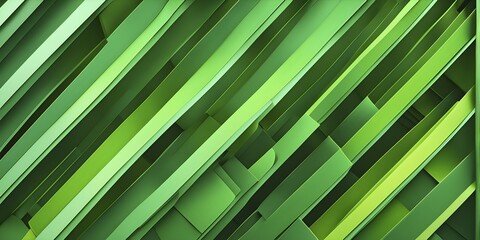 Leinwandbilder - Abstract rendering of organic grid structure in a complex pattern in green color, AI generated